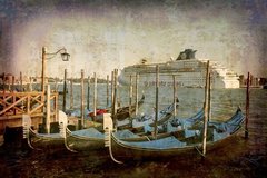 Fototapet Gondole ancorate, Veneția