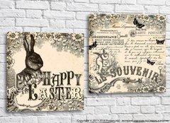 Пасхальный кролик и винтажная открытка