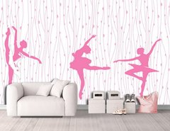 Розовые балерины на абстрактном фоне