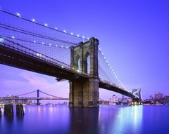 Фотообои Бруклинский мост в сиреневом свете, Нью-Йорк