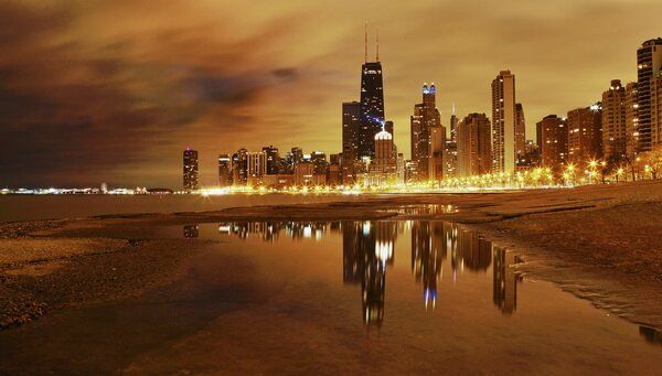 Fototapet Chicago noaptea