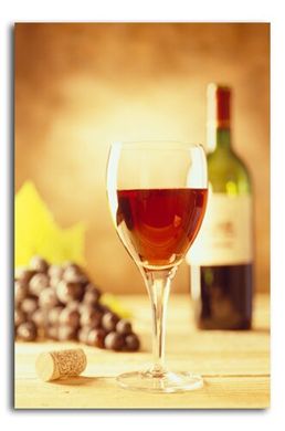 Натюрморт, вино и виноград