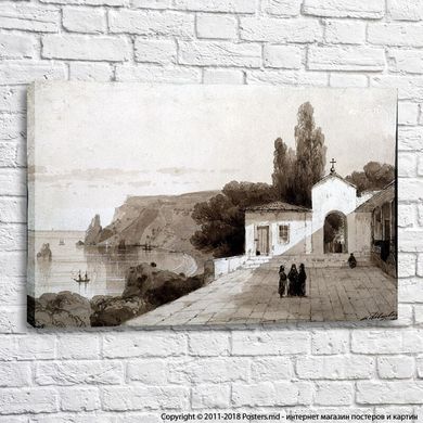 Vedere asupra Mănăstirii Sf. Gheorghe. 1858
