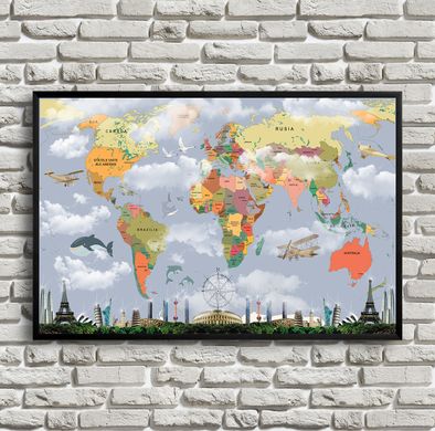 Harta politica a lumii multicolor, atractiile ale lumii