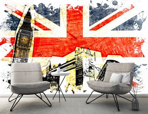Британский флаг и лондонские достопримечательности