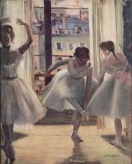 Three Dancers in an Exercise Hall