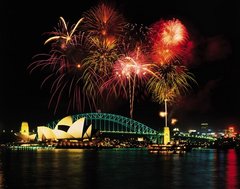 Фейрверки и Австралийская опера в Сиднее