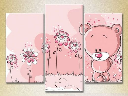Triptic Ursuleț roz