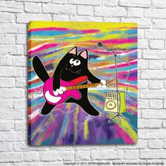 Черный кот с гитарой