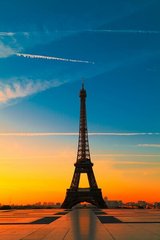 Фотообои Париж, Эйфелева башня на закате