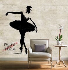 Балерина на бежевом фоне гранж