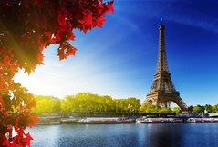 Fototapet Turnul Eiffel de pe malul Senei, Paris