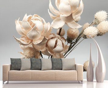 Buchet de flori uscate crem