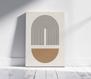 Abstracție boho minimalistă pe un fundal bej