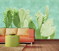 Cactusi verzi strălucitori pe un fundal verde