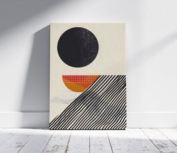 Abstracție boho minimalistă, negru și portocaliu