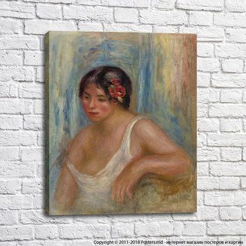 Auguste Renoir T&acirc;nără cu un trandafir &icirc;n păr