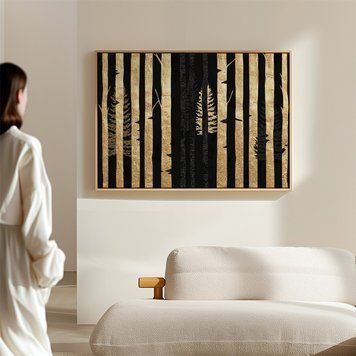 Pădure neagră aurie abstractă