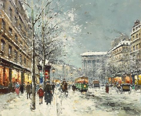 Бульвар Мадлен зимой (A view of the Boulevard de la Madeleine in winter)