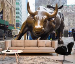 Статуя бронзового быка на Уолл Стрит, Нью Йорк