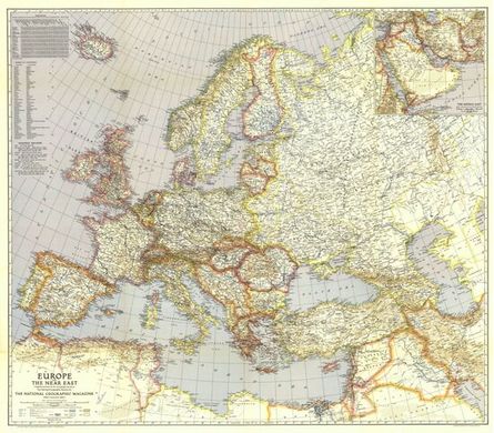 Fototapet Europa si Orientul Mijlociu (1940)
