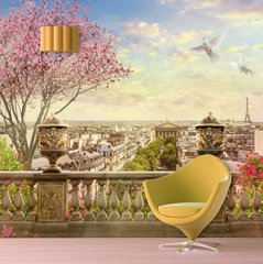 Фотообои весенний Париж, вид с балкона