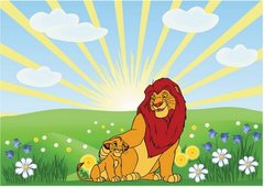 Fototapet Simba și Mufasa, Regele Leu