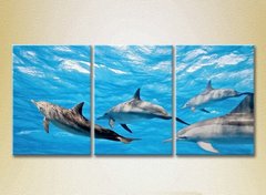 Триптих Стая дельфинов