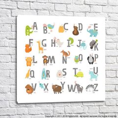 Алфавит с животными на белом фоне