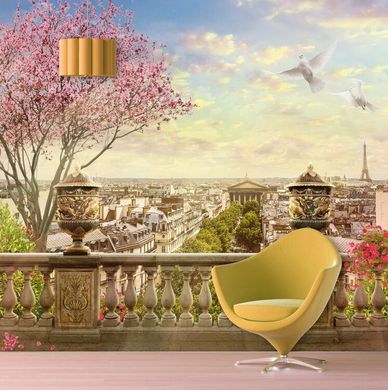 Fototapet primavara Paris, vedere de la balcon