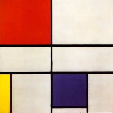 Composition with red, yellow and blue 1935 Mondrian