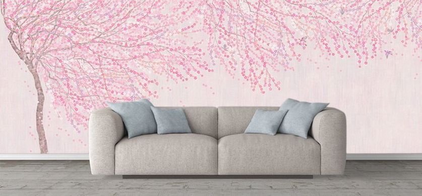 Arborele de sakura înflorit pe fundal roz