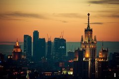 Fototapet Apus de soare peste Moscova