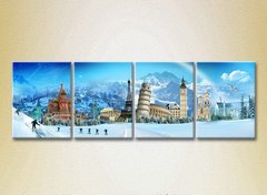 Полиптих Памятники мировой архитектуры на зимнем фоне_02