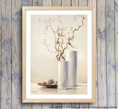 Постер коричневые стебли в вазе, рисунок