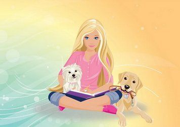 Fototapet Barbie și animalele de companie