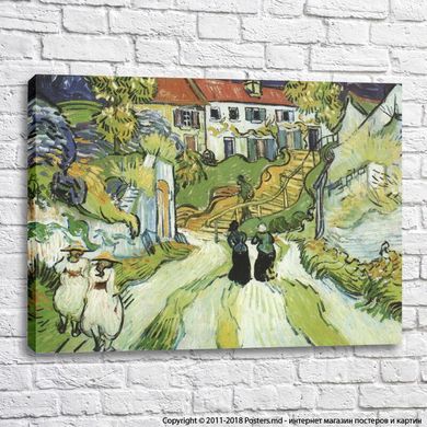 Village Street and Stairs with Figures in Auvers