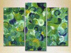 Triptic Abstracție verde-albastru_04