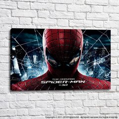 Spider-Man pe fundalul pânzei de păianjen și al orașului de noapte