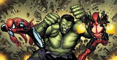 Imagini de fundal Hulk și Spiderman