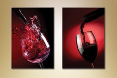 Диптих, вино в бокалах