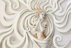 Фотообои 3D скульптура девушки c золотом