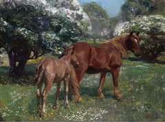 Mare and Foal in a Spring Meadow, 1909