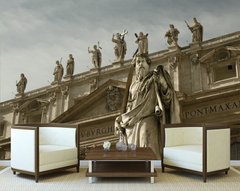 Sculpturi ale sfinților pe clădirea Bazilicii Sf. Petru din Roma
