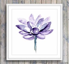 Poster lotus violet, acuarelă