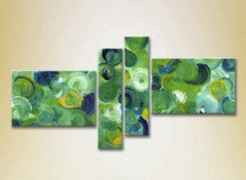 Poliptic Abstracție verde albastru_09