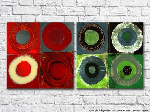 abstract-canvas-red-and-green-colored-circles