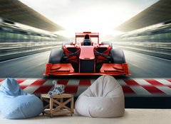 Mașină roșie de curse de Formula 1