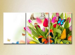 Триптих Тюльпаны и бабочки
