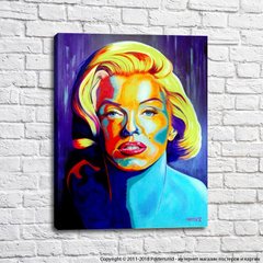 Marilyn Monroe pe un fundal violet, acrilic